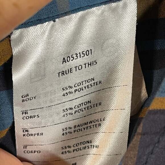 Volcom Blue Yellow Plaid Long Sleeve Button-Up Shirt Size XL - Picture 5 of 5